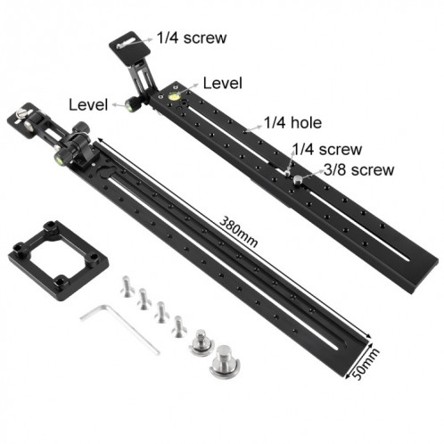 BEXIN VR-380 380 mm de longueur alliage en aluminium Plaque de libération rapide pour Manfrotto / Sachtler (noir) SB871B86-04
