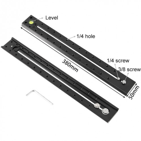 BEXIN B380-50 380mm Length Aluminum Alloy Extended Quick Release Plate for Manfrotto / Sachtler (Black) SB936B50-04