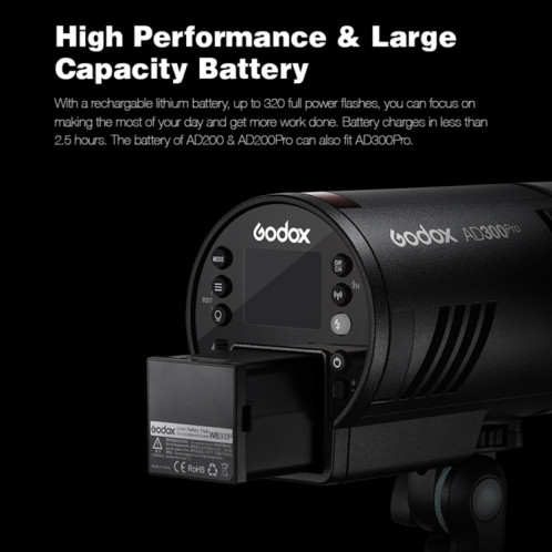 Godox AD300 Pro 300WS TTL HSS Pocket Flash Outdoor Speedlite Light 8203; Kits (Plug EU) SG37EU1583-08