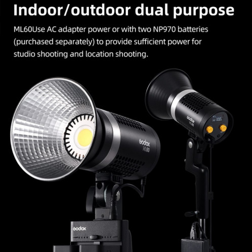 Godox ML60 60W LED Light 5600K Vidéo Studio Flash Light SG65EU436-07