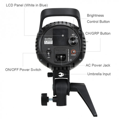 Godox SL60W LED Light Studio Lumière vidéo continue pour photo () SG68EU346-07