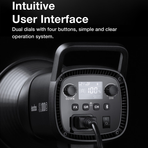 Godox SL100D 100W 5600K Lumière LED équilibrée en lumière du jour Studio Lumière vidéo continue () SG69EU1211-07