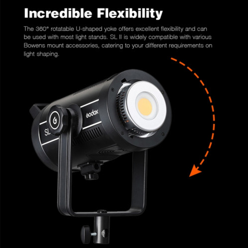Godox SL150II 150W 5600K Lumière LED équilibrée en lumière du jour Studio Lumière vidéo continue () SG91EU1381-07