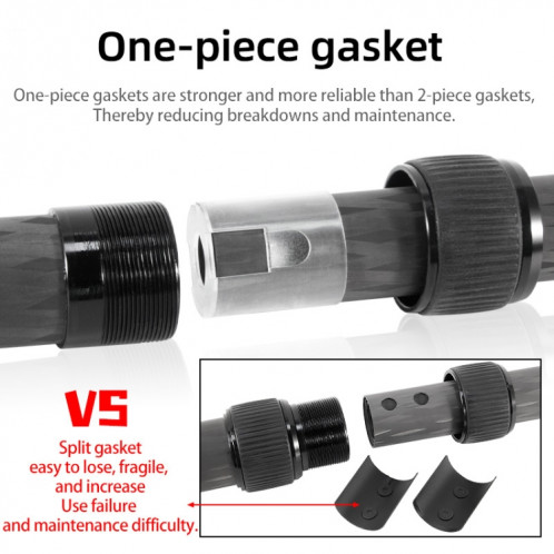 BEXIN P292C 236mm-396 mm Extension de trépied Pole Centre de fibre de carbone SB995B150-06