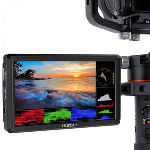FEELWORLD FW568 V3 Moniteur de champ de caméra 3D LUT DSLR 6 pouces, IPS Full HD 1920 x 1152, prend en charge le bras d'inclinaison de sortie d'entrée HDMI SF20401664-08