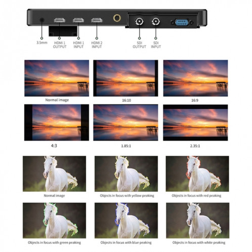 FEELWORLD LUT11S 10,1 pouces Ultra Haute Luminosité 2000nit Écran Tactile DSLR Caméra Moniteur de Champ, 3G-SDI 4K HDMI Entrée Sortie 1920 x 1200 Panneau IPS SF41AU1206-013