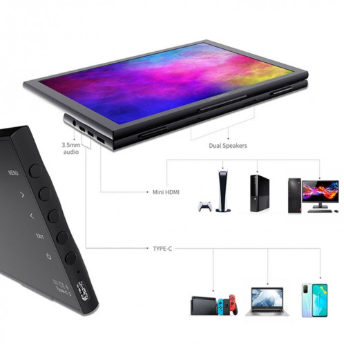 FEELWORLD DH101 Moniteur externe portable 10,1 pouces, double port USB-C à fonction complète SF20421828-06