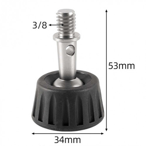 BEXIN GSF34-S Trépied 3/8" Pointes de Pied en Acier Inoxydable Coussinet de Pied en Plastique SB20811015-04