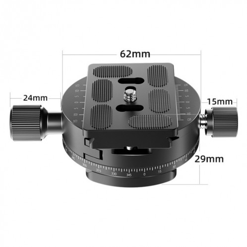 BEXIN QJ08-S Support de trépied de base de pince à dégagement rapide rotatif panoramique avec plaque de dégagement rapide SB20871148-05