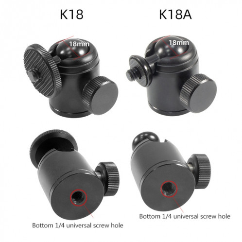 BEXIN K18A Mini rotule panoramique en métal à rotation de 360 degrés SH2096782-06
