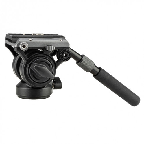 Fotopro MH-6S Trépied de caméra vidéo robuste en alliage d'aluminium à action fluide avec plaque coulissante (noir) SF125B1679-06