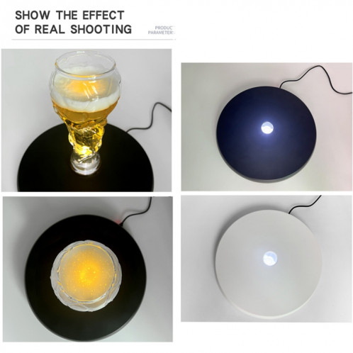 Présentoir rotatif électrique à lumière LED de 25 cm (blanc) SH156W208-09