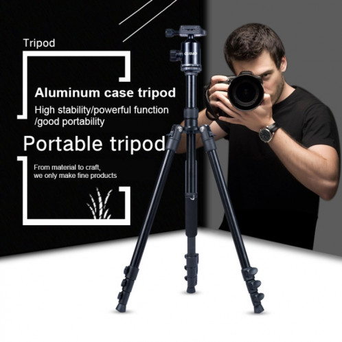 Triopo Oubao A-308S Trépied d'alliage d'aluminium portable réglable avec tête de boule pour caméra SLR ST21661454-014