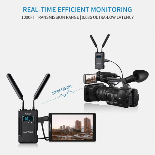 LAIZESKE W1000H Système de transmission vidéo sans fil HDMI 1000FT (Noir) SH173B1464-08