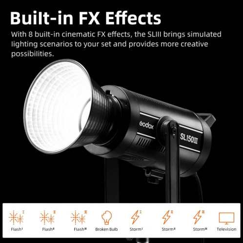 Godox SL150III 160W LED lumière 5600K lumière du jour Flash vidéo () SG93EU1391-07