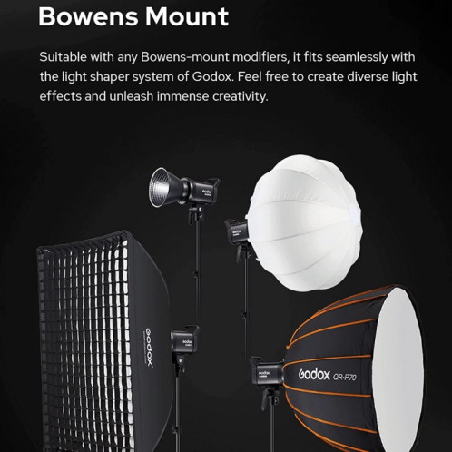 Lampe vidéo LED Godox SL60IIBi 75W bicolore 2800K-6500K () SG99EU795-09