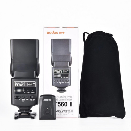 Godox TT560II Sans Fil 433MHz GN38 Flash Speedlite pour Appareil Photo (Noir) SG206B799-08