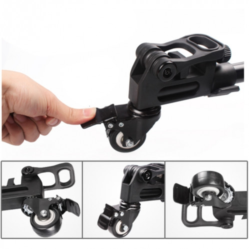 Fotopro DW60 Appareil photo en alliage d'aluminium Big Foot Wheel Trépied Poulie Base (Noir) SF254B1163-012