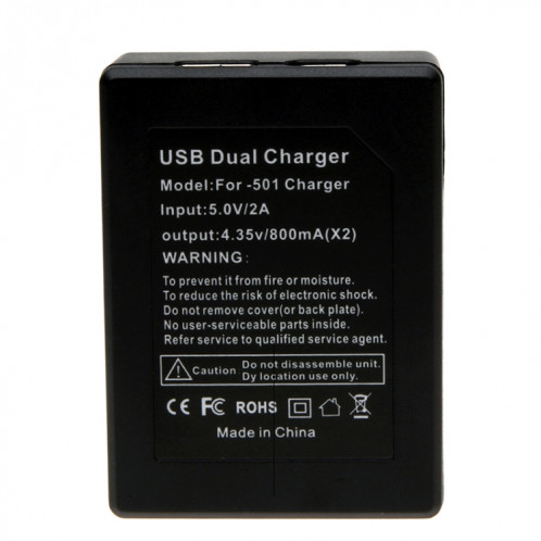 Pour Gorpo HERO 5 USB Chargeur double batterie avec câble USB et voyant LED SP2308632-06