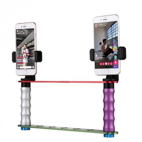 Support de diffusion en direct pour smartphone Double kits de montage pour selfie avec 2 clips de téléphone, Pour iPhone, Galaxy, Huawei, Xiaomi, HTC, Sony, Google et autres smartphones SH2632487-09