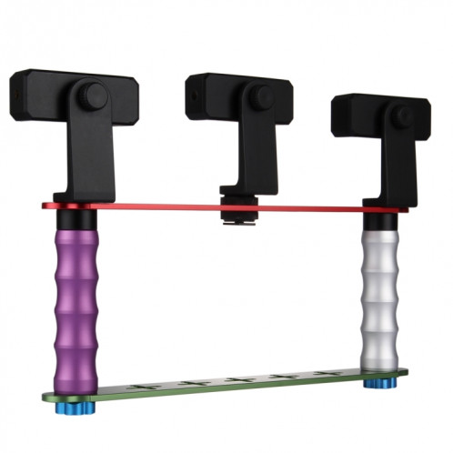 Support de diffusion en direct pour smartphone Kits de montage pour selfie à main double avec 2 supports en V + 3 clips de téléphone, Pour iPhone, Galaxy, Huawei, Xiaomi, HTC, Sony, Google et autres smartphones SH2633678-012