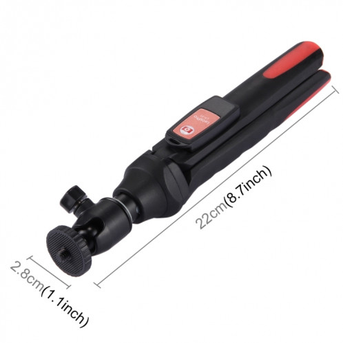 Support de trépied pliable à poignée 20-68cm Monopode d'extension de bâton Selfie multifonctionnel avec clip de téléphone et télécommande, Pour iPhone, Galaxy, Huawei, Xiaomi, HTC, Sony, Google et autres SH26341544-011