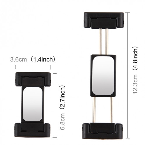 Support de trépied pliable à poignée 20-68cm Monopode d'extension de bâton Selfie multifonctionnel avec clip de téléphone et télécommande, Pour iPhone, Galaxy, Huawei, Xiaomi, HTC, Sony, Google et autres SH26341544-011