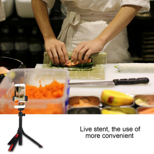 Support de trépied pliable à poignée 20-68cm Monopode d'extension de bâton Selfie multifonctionnel avec clip de téléphone et télécommande, Pour iPhone, Galaxy, Huawei, Xiaomi, HTC, Sony, Google et autres SH26341544-011