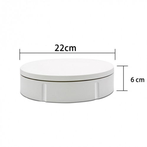 Support d'affichage rotatif de charge USB de 22 cm pour accessoires de prise de vue vidéo, charge : 10 kg, pas de batterie (blanc) SH980W1699-07