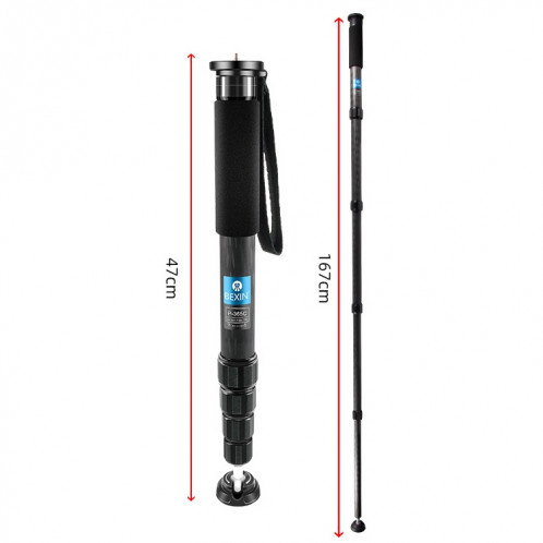 BEXIN P365C Support de support de voyage en direct pour monopode en fibre de carbone pour appareil photo BEXIN P365C SB3076497-07
