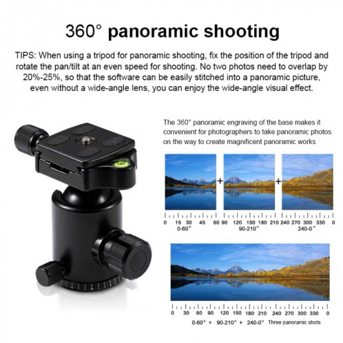 TRIOPO M2508 monopode multifonction réglable en alliage d'aluminium portable à 4 sections avec tête sphérique D-2A pour appareil photo reflex ST3125654-012