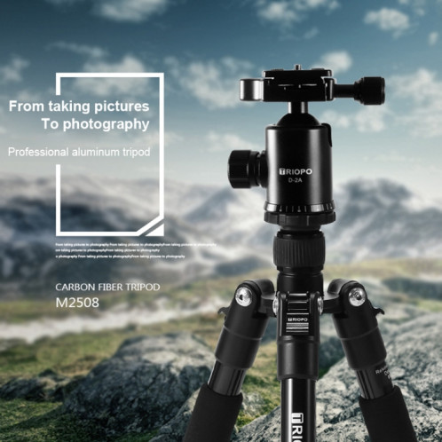 TRIOPO M2508 monopode multifonction réglable en alliage d'aluminium portable à 4 sections avec tête sphérique D-2A pour appareil photo reflex ST3125654-012