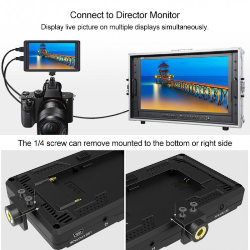 FEELWORLD F5 4K 1920 x 1080 Moniteur de champ de caméra 5 pouces, prise en charge HDMI SF3665836-014