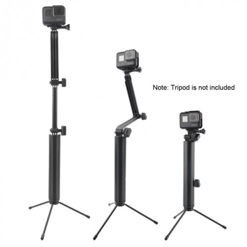 Monopode à 3 voies + Magic Mount Selfie Stick avec trépied pour GoPro HERO5 Session / 5/4 Session / 4/3 + / 3/2/1, Xiaoyi Sport caméras, Longueur: 24.5-63cm (Noir) SH101B1257-09