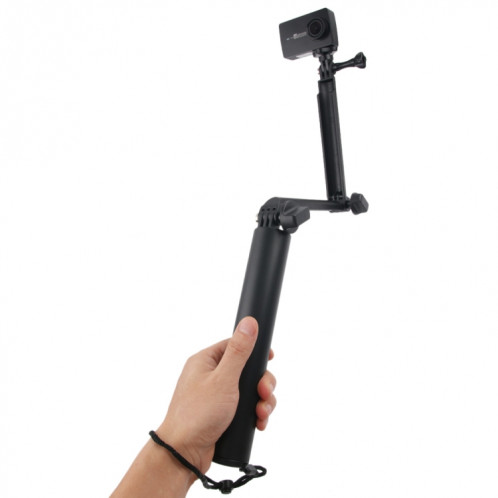 Monopode à 3 voies + Magic Mount Selfie Stick avec trépied pour GoPro HERO5 Session / 5/4 Session / 4/3 + / 3/2/1, Xiaoyi Sport caméras, Longueur: 24.5-63cm (Noir) SH101B1257-09