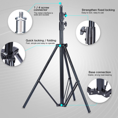 TRIOPO 2,8 m de hauteur support de support d'éclairage en métal pour photographie professionnelle pour lampe flash de Studio ST54601346-06