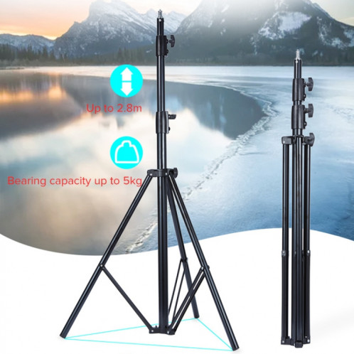 TRIOPO 2,8 m de hauteur support de support d'éclairage en métal pour photographie professionnelle pour lampe flash de Studio ST54601346-06