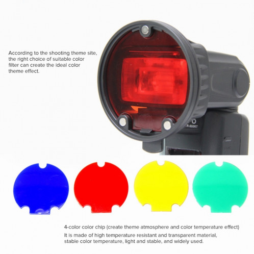 TRIOPO TR-08 Flash Speedlite Honeycomb Aimant Fixation Softbox Kits avec 4 x filtres de couleur magnétiques ST54671452-011