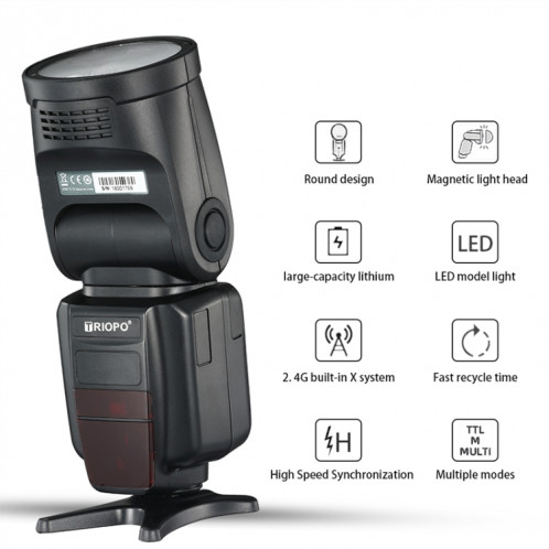 Flash Speedlite TTL haute vitesse 1 / 8000s TRIOPO R1 76WS pour appareils photo reflex numériques Canon / Nikon ST54681265-010