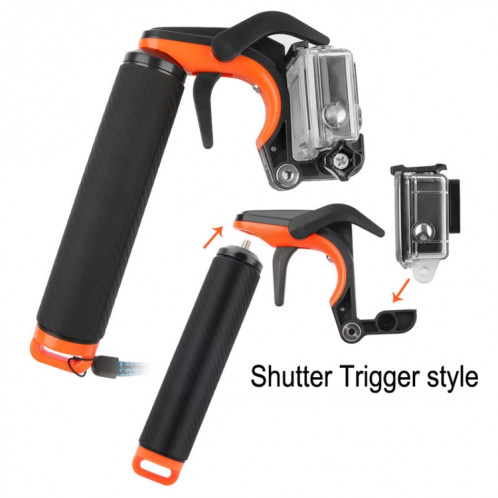 Obturateur Déclencheur + Dôme Port Objectif Couvercle Transparent + Flottant Main Grip Plongée Bâton de flottabilité avec Réglable Anti-Perte Sangle & Vis et Clé pour GoPro HERO6 / 5 SO563185-012