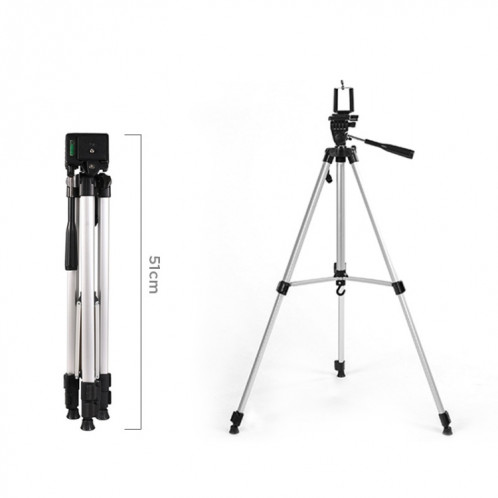 Trépied en direct Trépied 3 Section Pieds pliants en alliage d'aluminium Support trépied en aluminium avec la tête de trépied tridimensionnelle en U et la pince de téléphone pour DSLR et appareil photo numérique, SH59801980-09