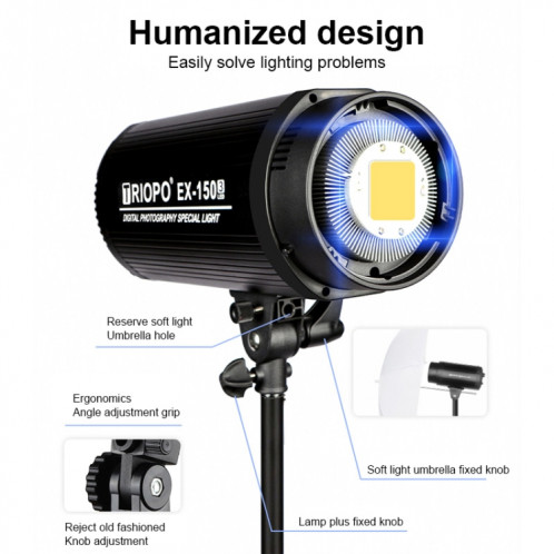 TRIOPO EX-150W Studio Flash intégré dissiper la chaleur système avec EX-150III LED lumière unique ST8017507-011