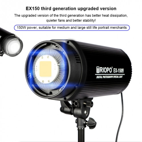 TRIOPO EX-150W Studio Flash intégré dissiper la chaleur système avec EX-150III LED lumière unique ST8017507-011