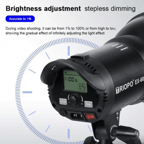 TRIOPO EX-60W Studio Flash intégré dissiper la chaleur système avec lumière unique LED EX-60III ST81261763-013