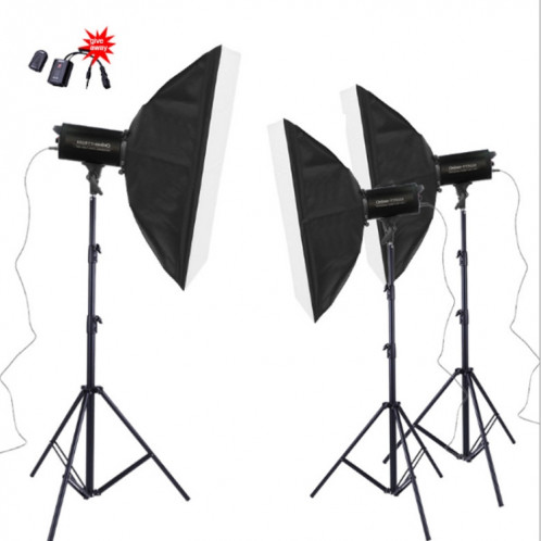 TRIOPO Oubao TTR300W 60x90cm Studio Softbox + support de trépied 2.8mi + 3x E27 150W ampoule photographie éclairage ensemble ST86221786-013