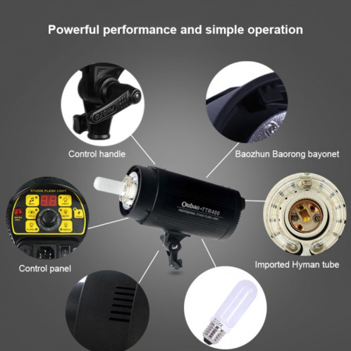 TRIOPO Oubao TTR400W Studio Flash avec ampoule E27 150W ST86291788-011