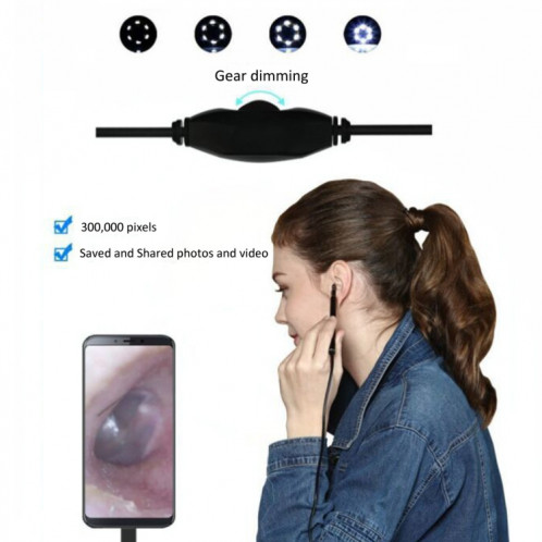 Endoscope i96 0.3MP HD Visual Ear Nose Tooth Endoscope avec 6 LED, Diamètre de la lentille: 5.5mm, Longueur: 2m SH00021267-07