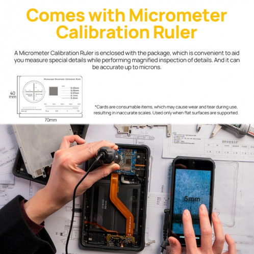 Microscope numérique filaire Ulefone uSmart C01 pour Ulefone Armor 18 Series / 9 / 9E & Power Armor 16 Series / 13 / Armor Pad (Noir) SU024B51-013