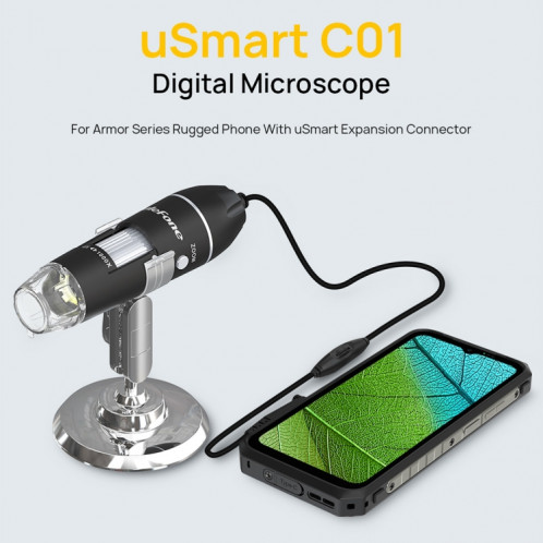 Microscope numérique filaire Ulefone uSmart C01 pour Ulefone Armor 18 Series / 9 / 9E & Power Armor 16 Series / 13 / Armor Pad (Noir) SU024B51-013