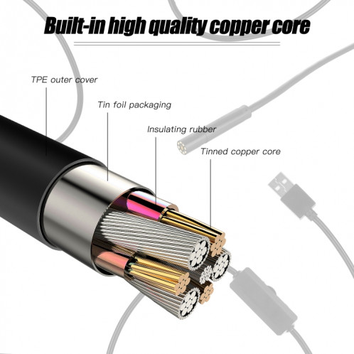 Endoscope d'inspection P20 4,3 pouces HD1080P avec 8 LED, longueur : 5 m, diamètre de la lentille : 8 mm, ligne dure SH0073748-010